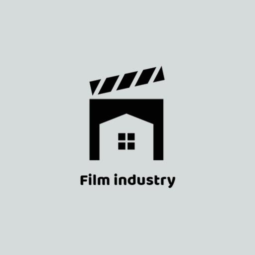 Industrial Film Industry with Classic Clapperboard Symbol Logo Template
