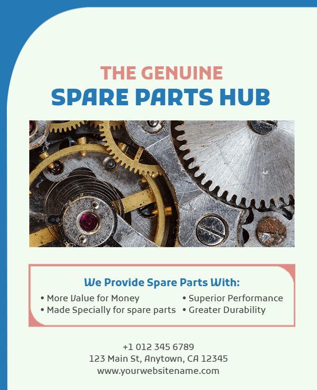 Industrial Gear Design for Spare Parts Hub Poster Template