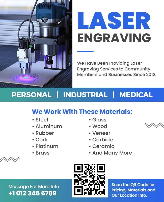 Industrial Laser Engraving Services Flyer Template