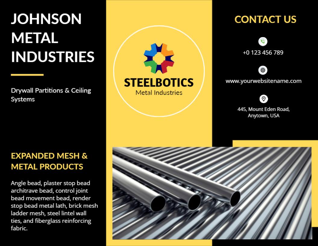 Industrial Metal Products and Services Tri Fold Brochure Template