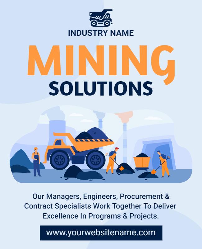 Industrial Mining Solutions Promotion Flyer Template