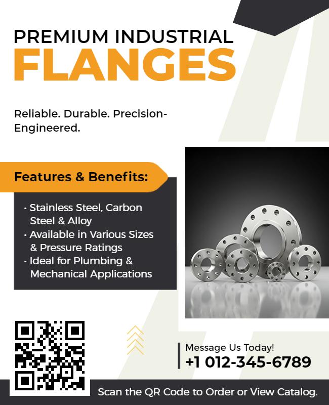 Industrial Plumbing Flanges Promotion Flyer Template