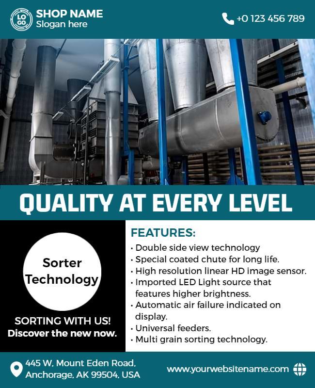 Industrial Sorter Technology Advertisement Flyer Template