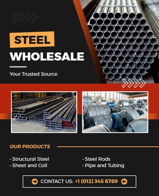 Industrial Steel Wholesale Products Flyer Template