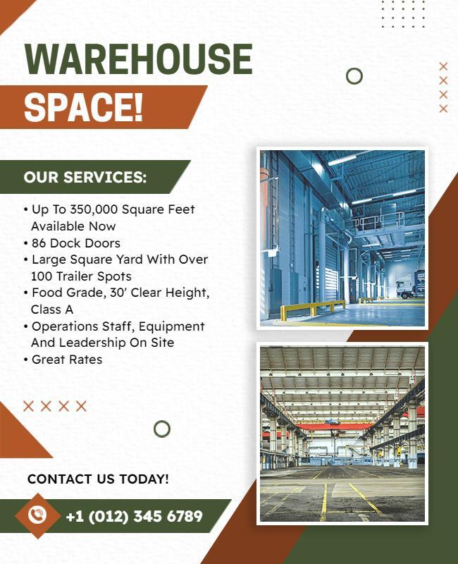 Industrial Warehouse Space Rental Flyer Template