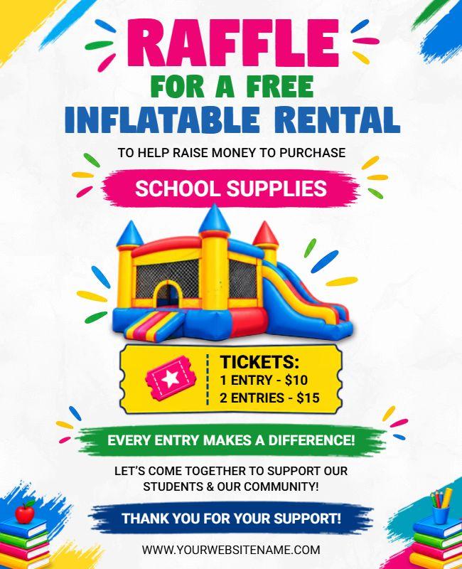 Inflatable Rental Raffle Promotion Flyer Template