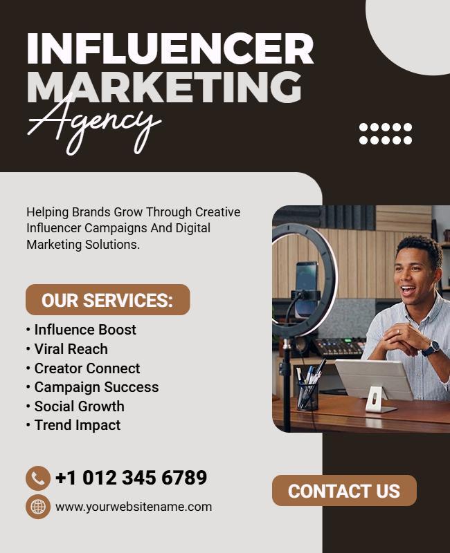 Influencer Marketing Agency Services Flyer Template