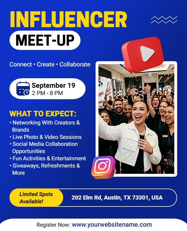 Influencer Meet up Event Flyer Template