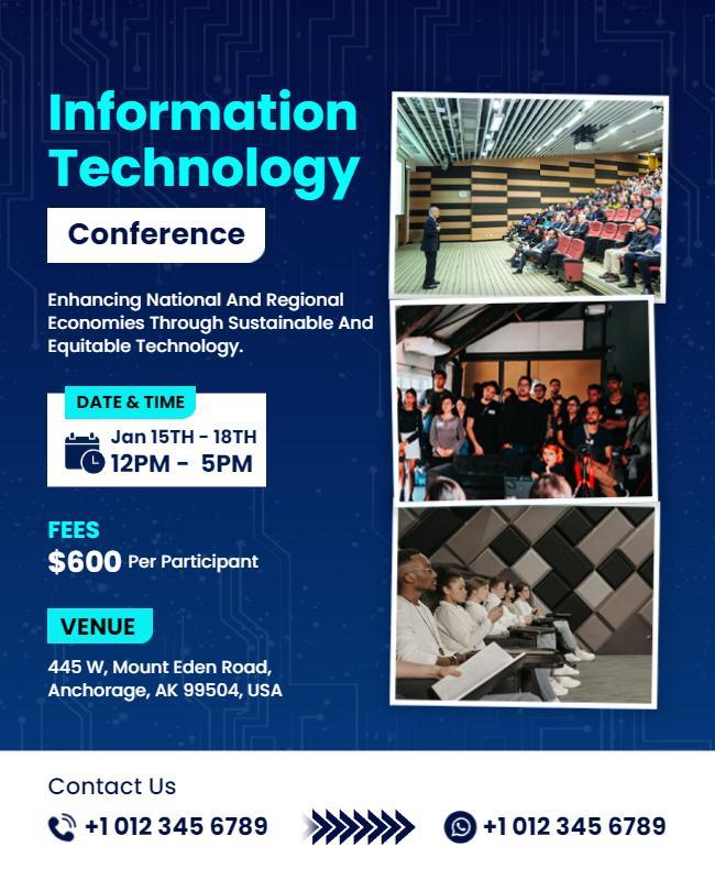 Information Technology Conference Announcement Flyer Template