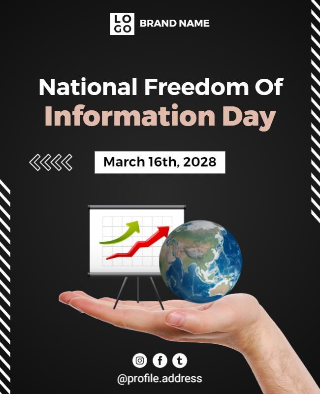 Informative Black National Freedom of Information Day Poster Template