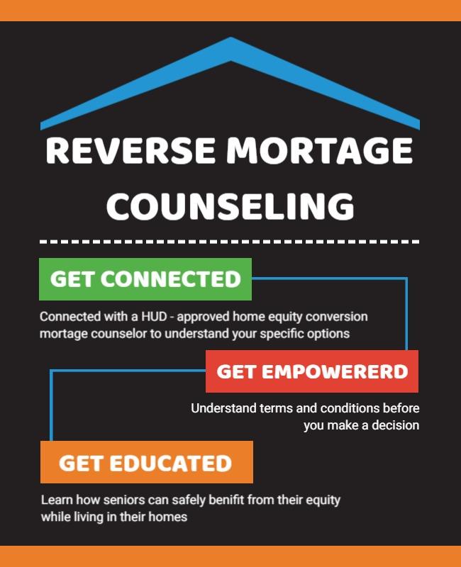 Informative Black Reverse Mortgage Counseling Guidance Poster Template