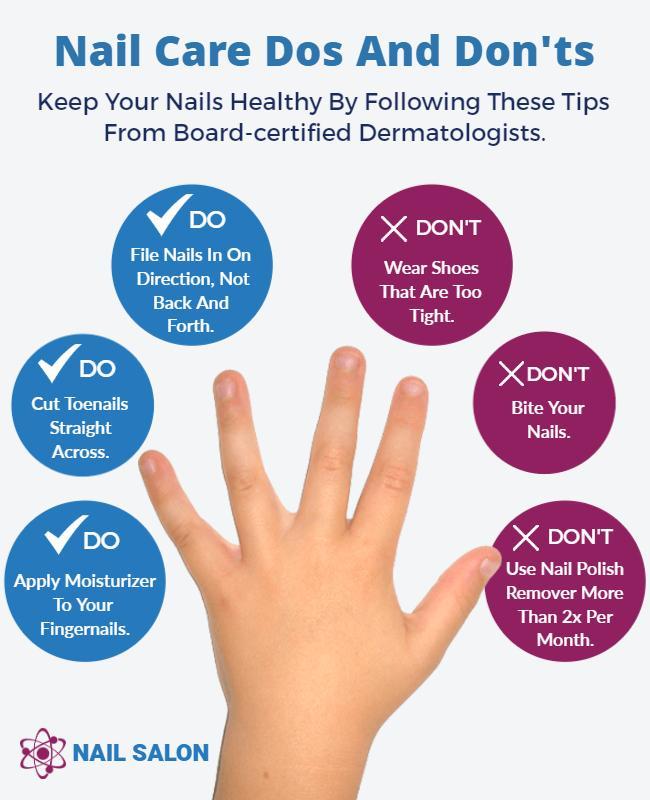 Informative Blue Nail Care Dos and Don'ts Tips Poster Template