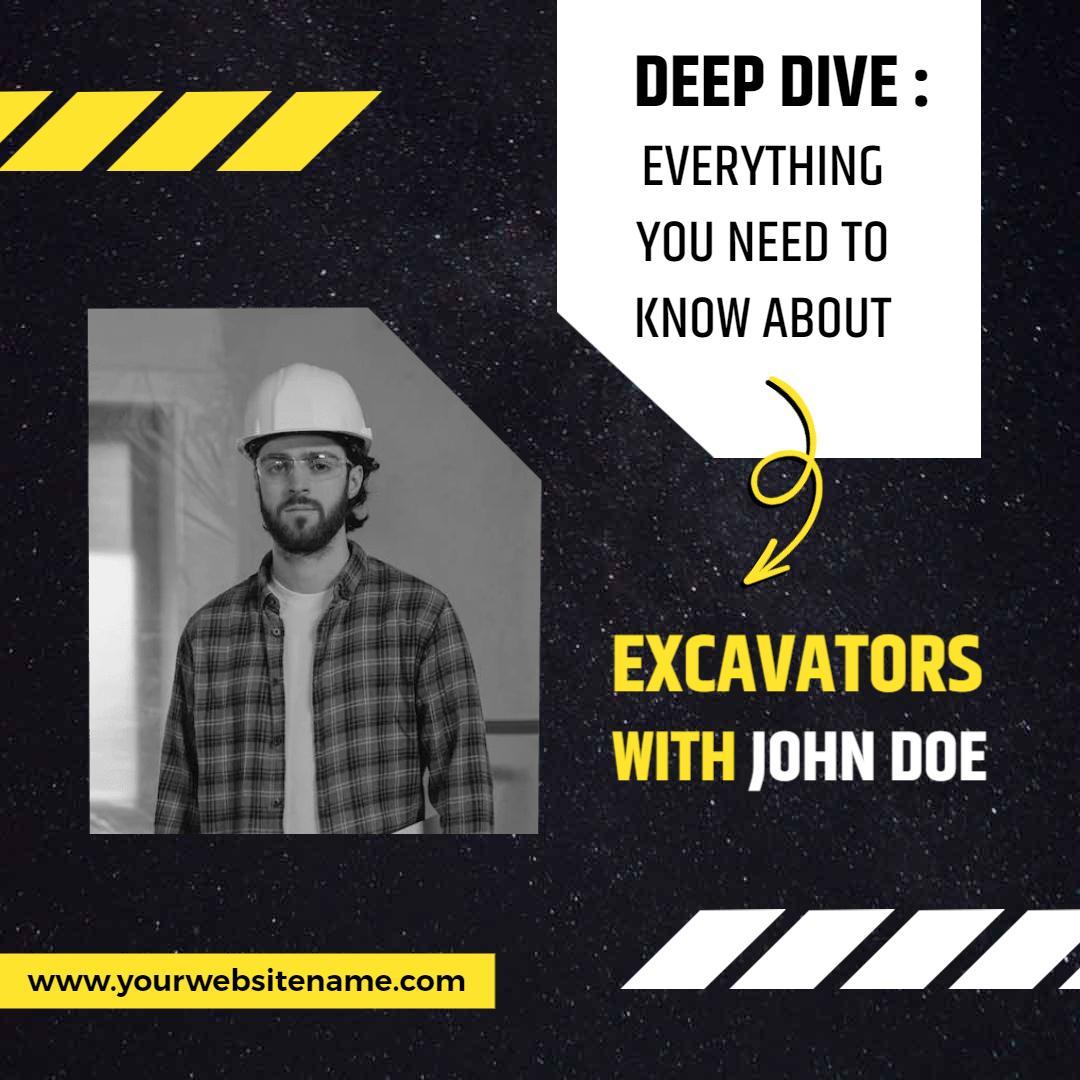 Informative Deep Dive into Excavators with Expert Insights Ad Template