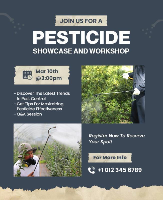 Informative Green Pesticide Showcase and Workshop Poster Template