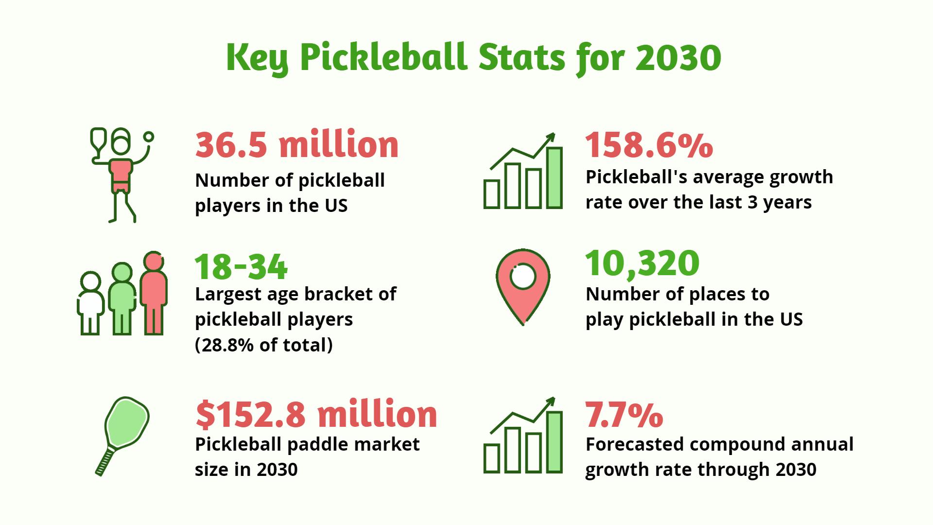 Informative Green Pickleball Statistics Infographic Poster Template