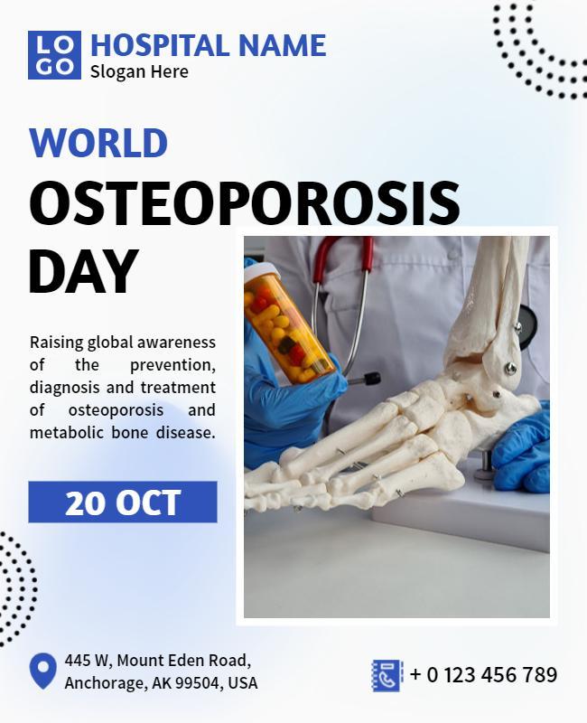 Informative Health Awareness World Osteoporosis Day Poster Template