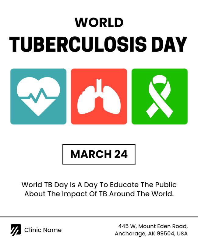 Informative Health Awareness World Tuberculosis Day Poster Template