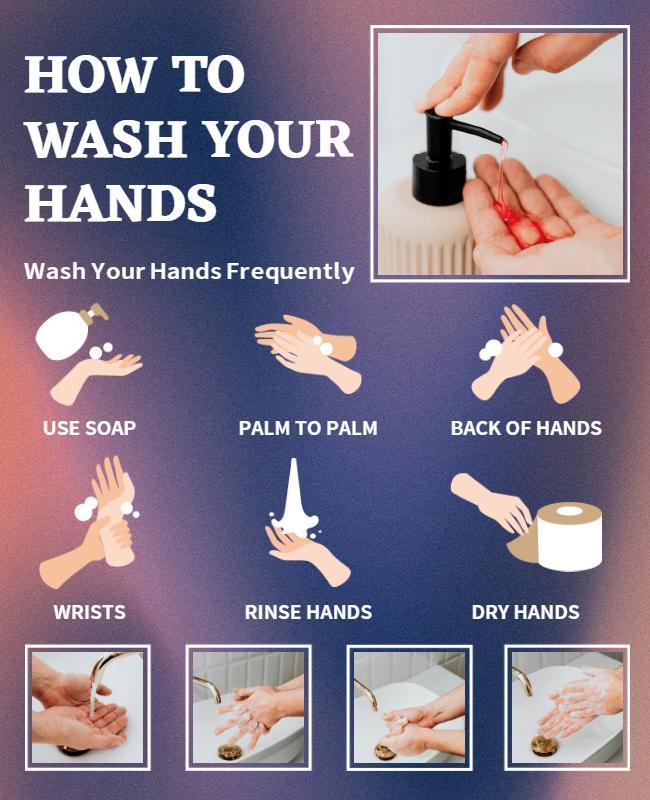 Informative How to Wash Your Hands Hygiene Poster Template