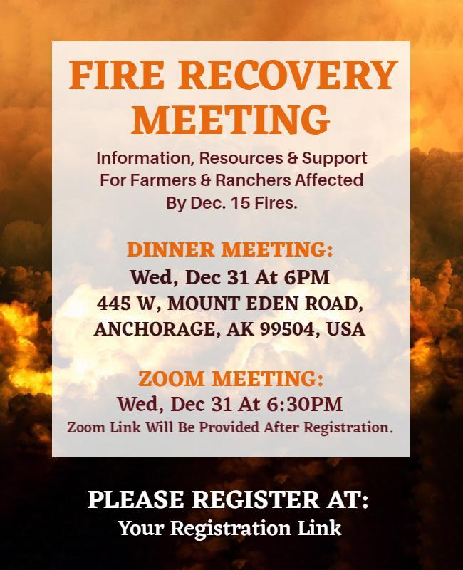 Informative Orange Fire Recovery Meeting Support Poster Template