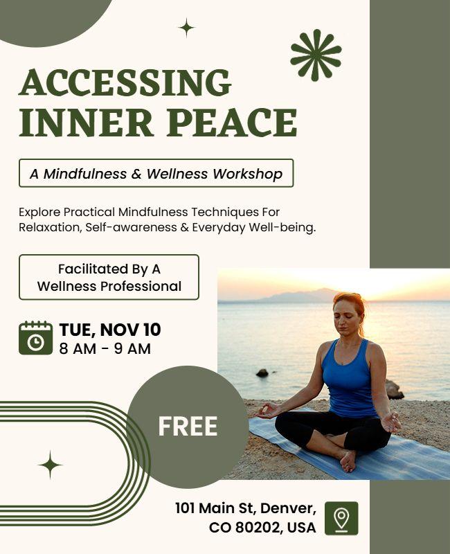 Inner Peace Workshop Advertisement Flyer Template