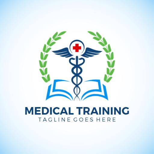 Innovative Blue and Green Medical Training Symbol Logo Template