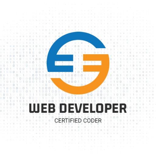 Innovative Blue and Orange Design for Web Developer Logo Template