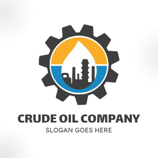 Innovative Blue and Orange Oil Industry Gear Design Logo Template
