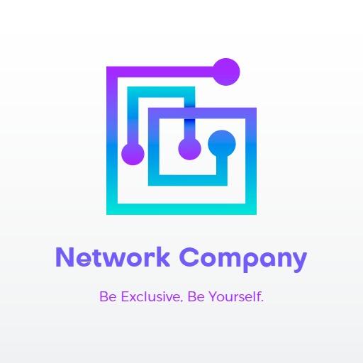 Innovative Blue and Purple Design Representing Network Company Logo Template