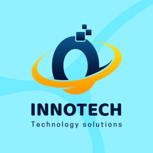 Innovative Blue and Yellow Design Representing Technology Solutions Logo Template