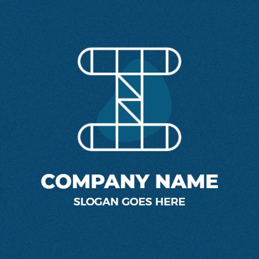 Innovative Blue Design Featuring I Letter Symbol Logo Template