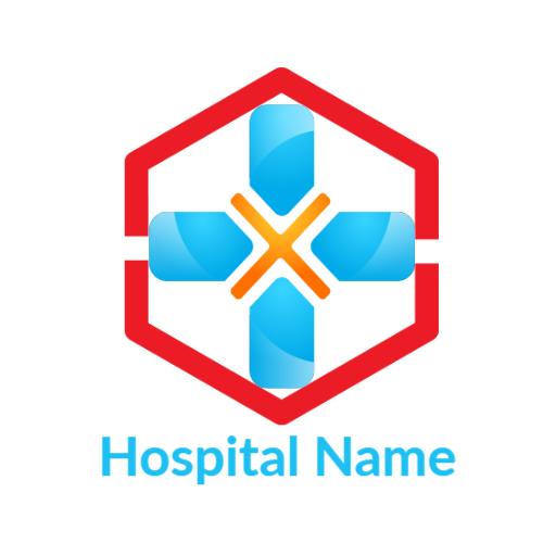 Innovative Blue Hexagonal Design for Healthcare Hospital Logo Template