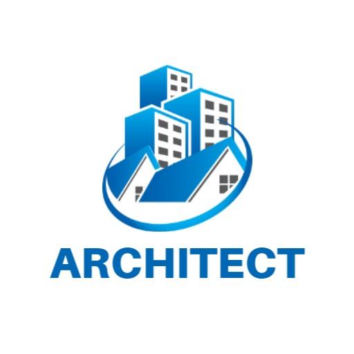 Innovative Blue Skyline and House Designs for Architect Logo Template