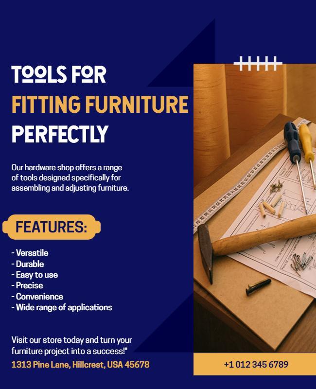 Innovative Blue Tools for Fitting Furniture Perfectly Poster Template