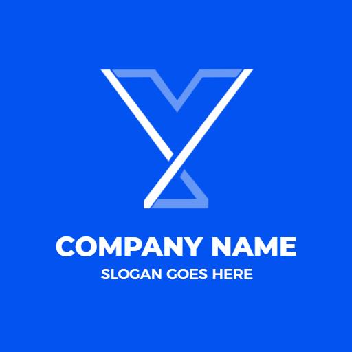 Innovative Blue Y Letter Design for Your Brand Logo Template