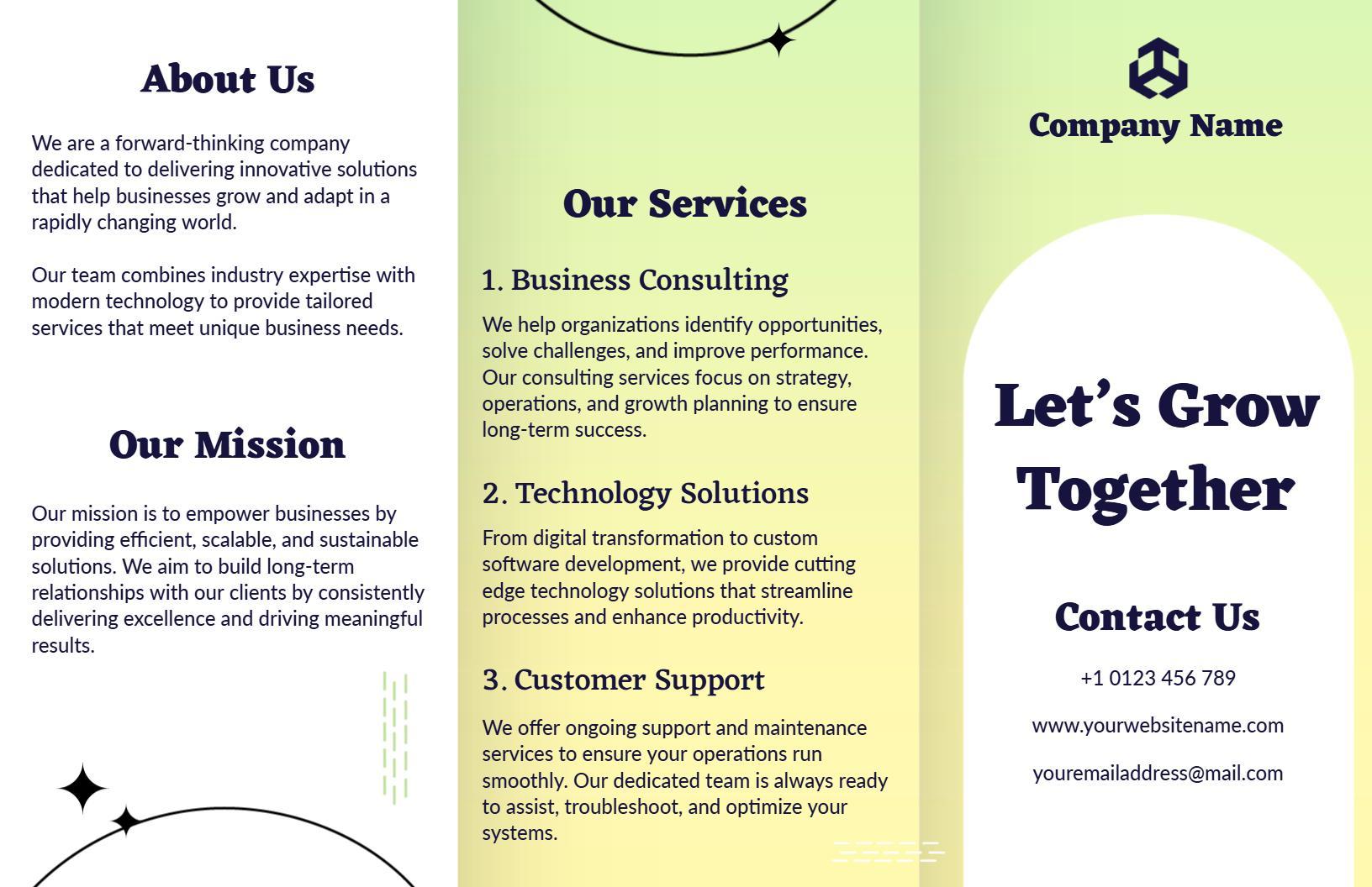 Innovative Business Consulting and Solutions Company Brochure Template