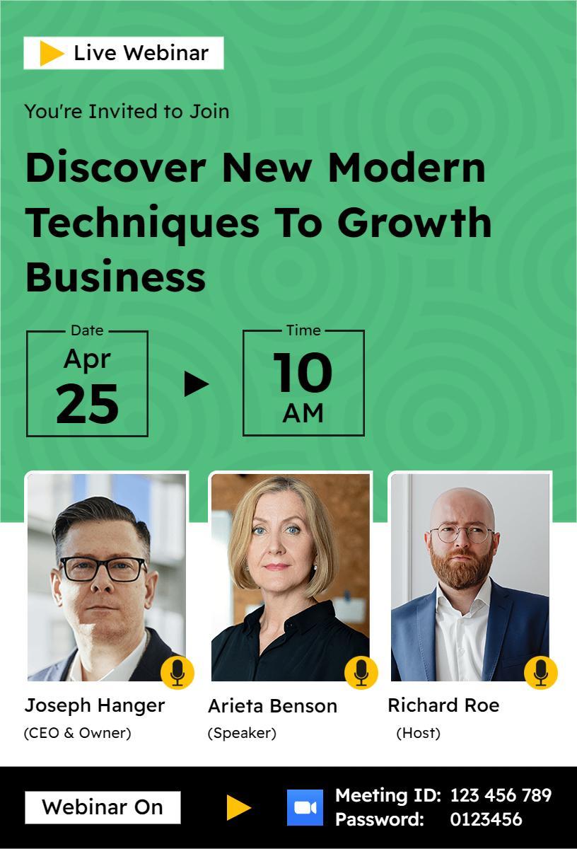 Innovative Business Growth Strategies Live Webinar Invitation Template