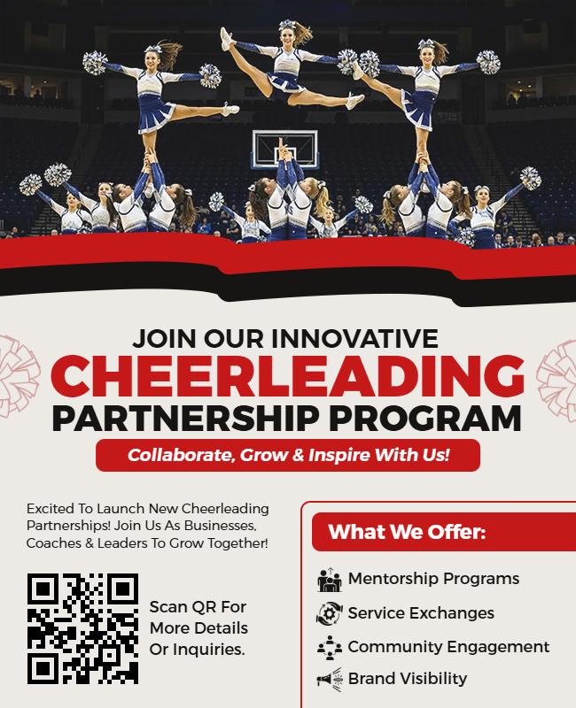 Innovative Cheerleading Partnership Program Collaboration Flyer Template
