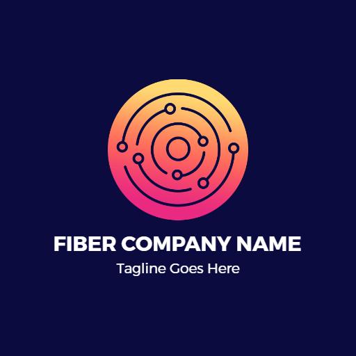 Innovative Circular Design Showcasing Fiber Technology Logo Template