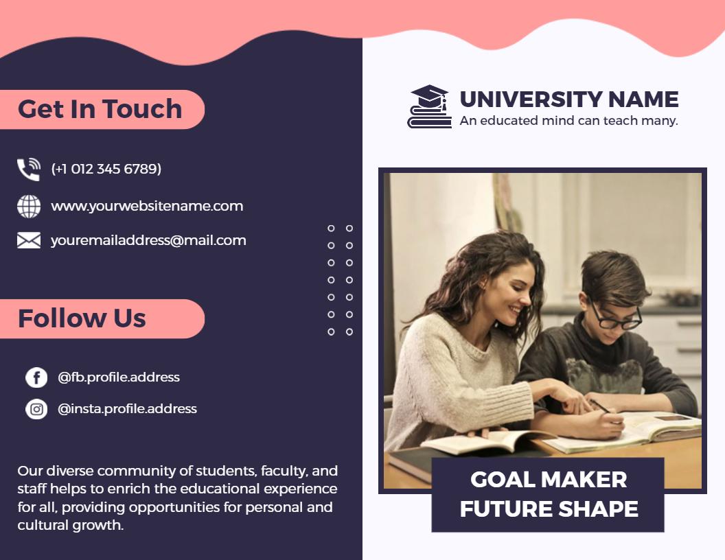 Innovative Education University Tutoring and Support Program Brochure Template