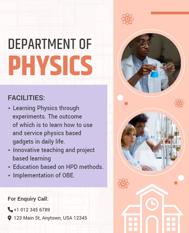 Innovative Educational Physics Department Learning Poster Template