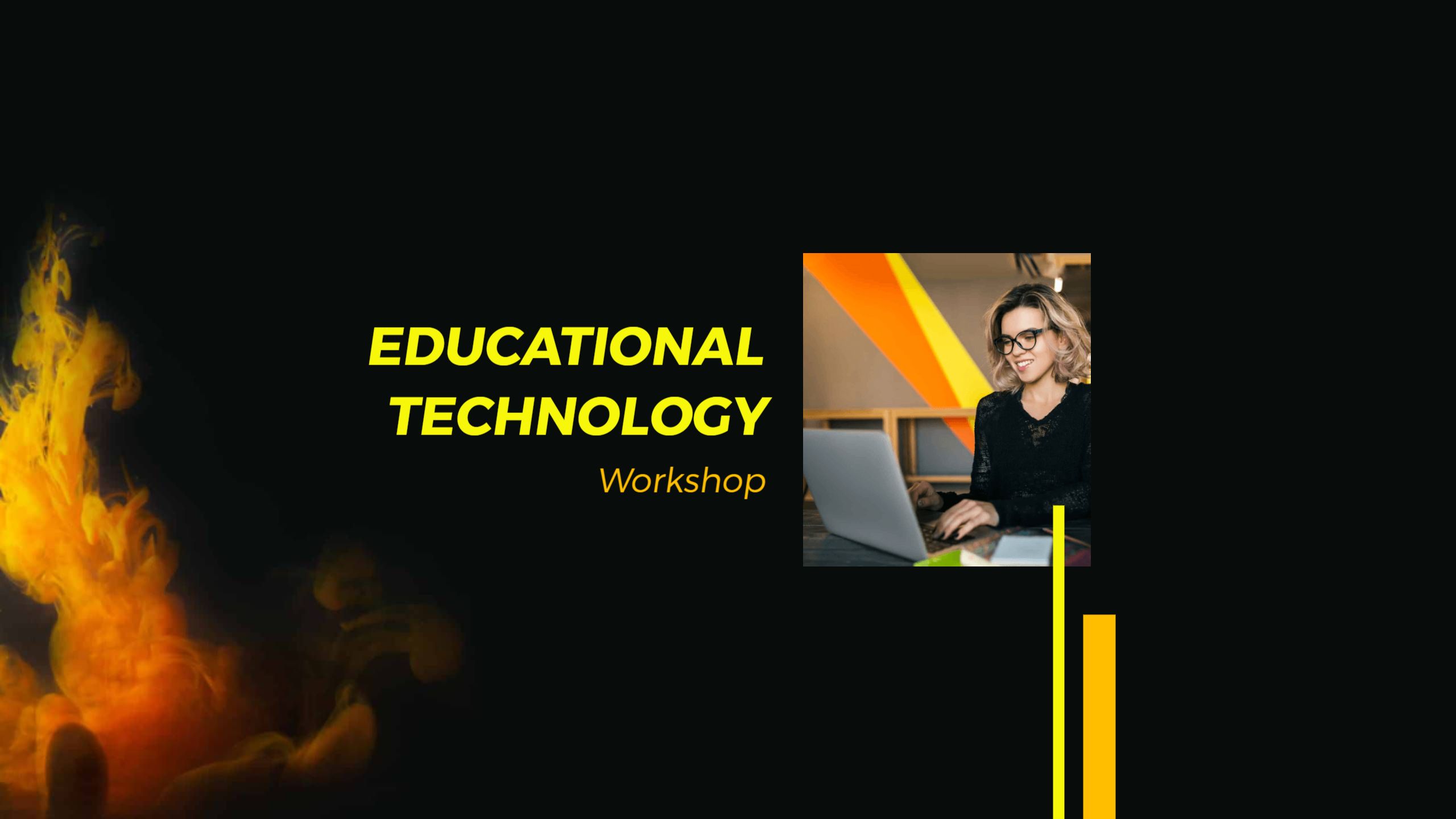 Innovative Educational Technology Workshop on Dark Background YouTube Banner Template
