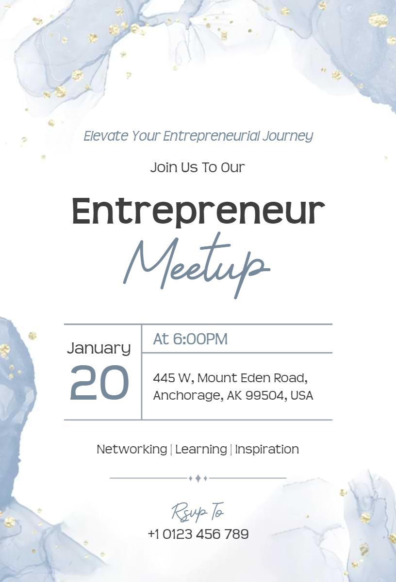 Innovative Entrepreneur Networking Meetup Invitation Template