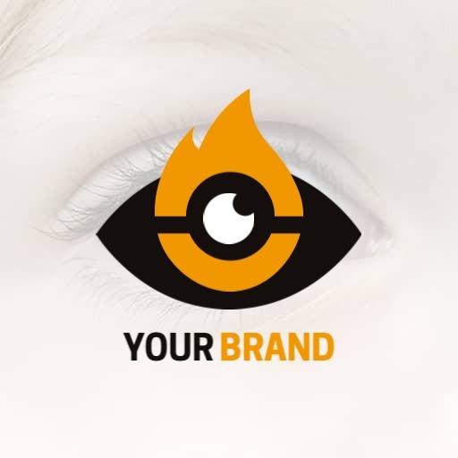 Innovative Eye Design Featuring Fiery Elements for Fire Logo Template