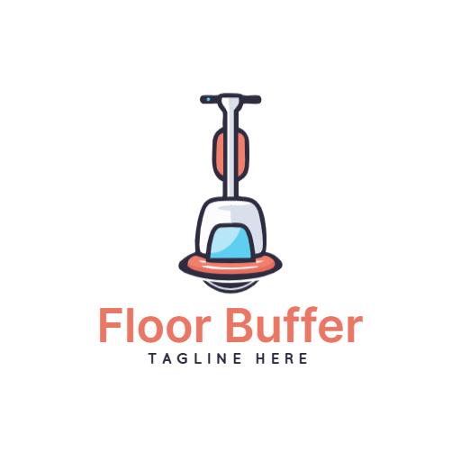 Innovative Floor Buffer Design for Professional Cleaning Service Logo Template