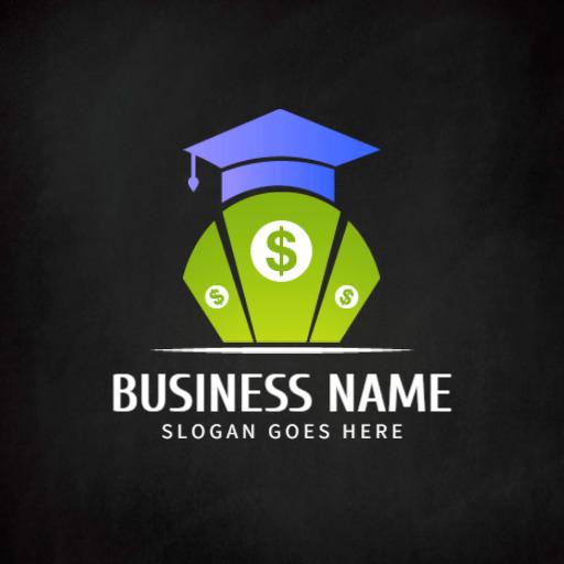 Innovative Green and Blue Banking Education Logo Template