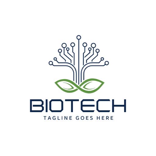 Innovative Green and Blue Biotech Design for Sustainability Logo Template