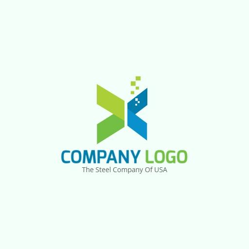 Innovative Green and Blue Design for Steel Company Logo Template