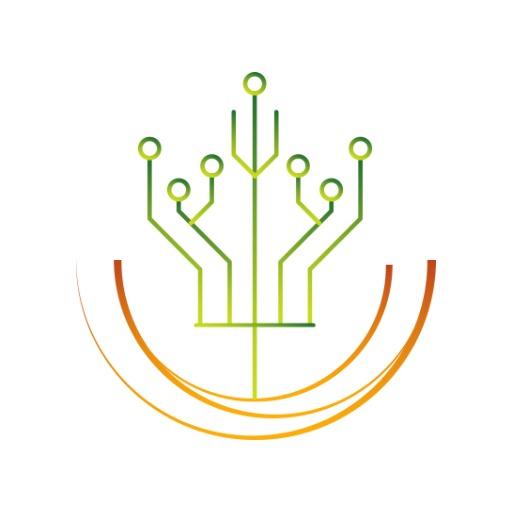Innovative Green and Orange Circuit Design in Technology Logo Template