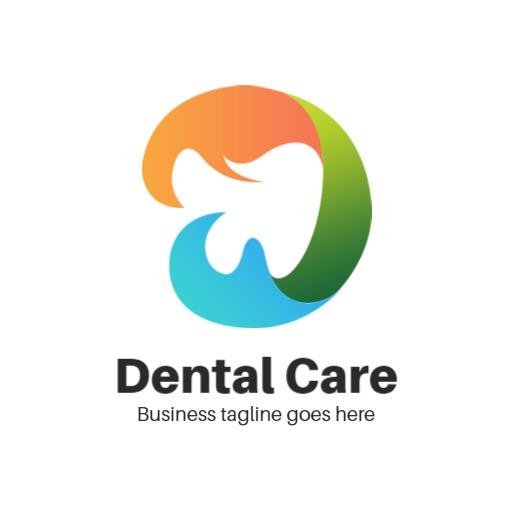 Innovative Green and Orange Tooth Design Emphasizing Dental Care Logo Template