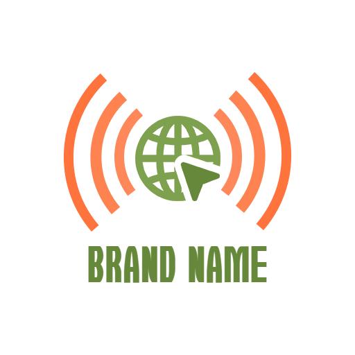 Innovative Green and Orange Wireless Communication Logo Template